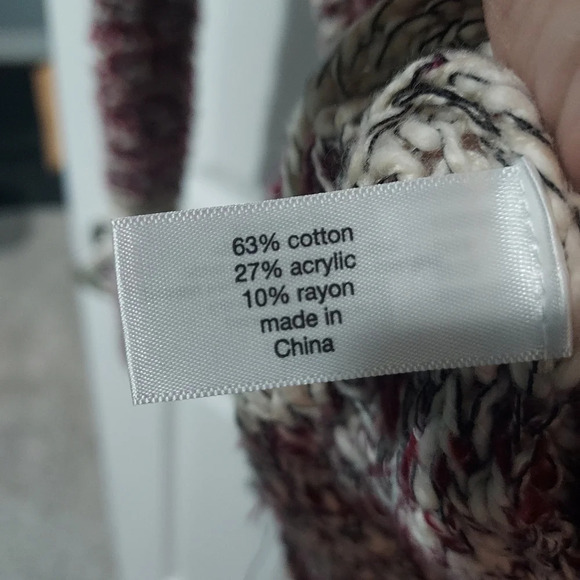 NWOT Lane Bryant Maroon Classic Long-Sleeve Button-Front Cardigan Marl Stripe 1X - Picture 12 of 12